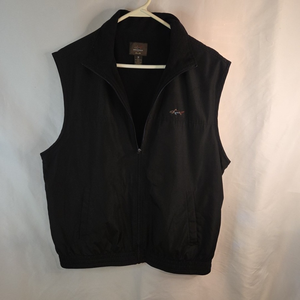 Greg Norman Vest Sz M Men's Black Full Zip‎
